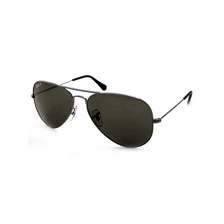 Ray-ban Sunglasses - Rb3025 Aviator Large Metal /frame: Gunmetal Lens: Crystal Green Polarized (58mm)