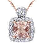 Genuine Morganite & Diamond Pendant Necklace