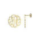 Personalized 14k Gold Over Sterling Silver Monogram Earrings