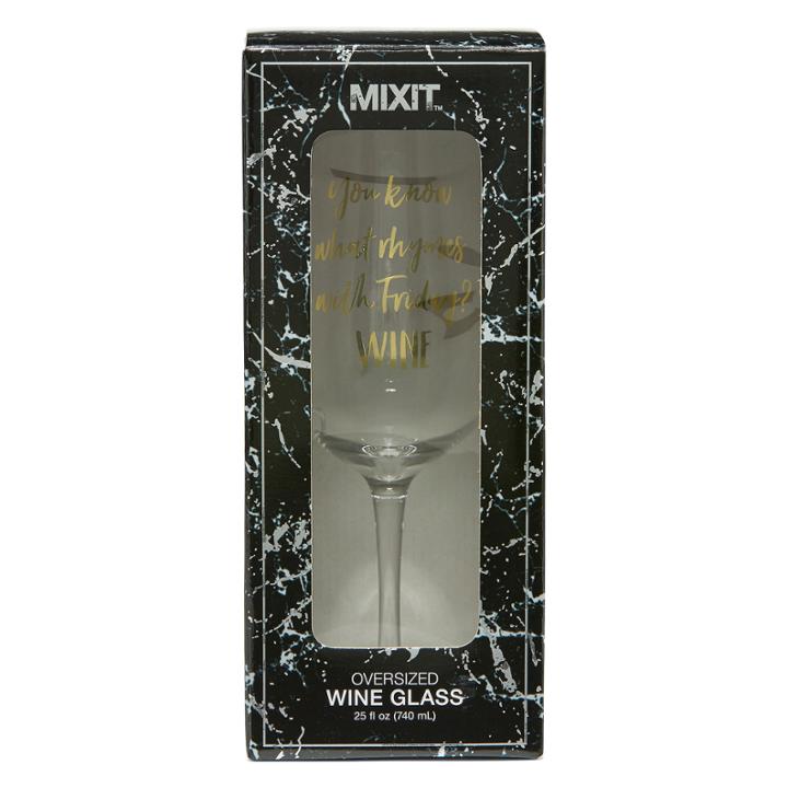 Mixit Black And White Wine Glass