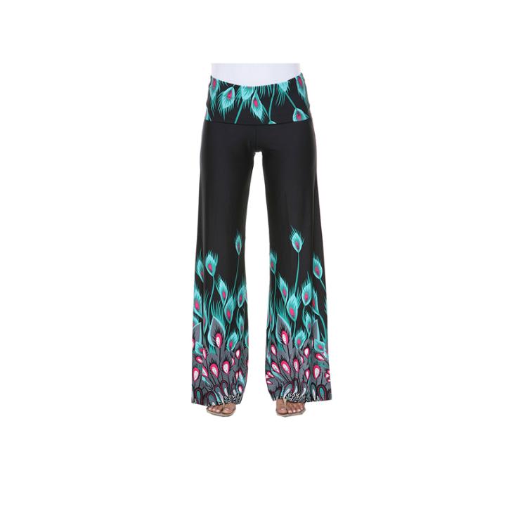 White Mark Animal Palazzo Pants