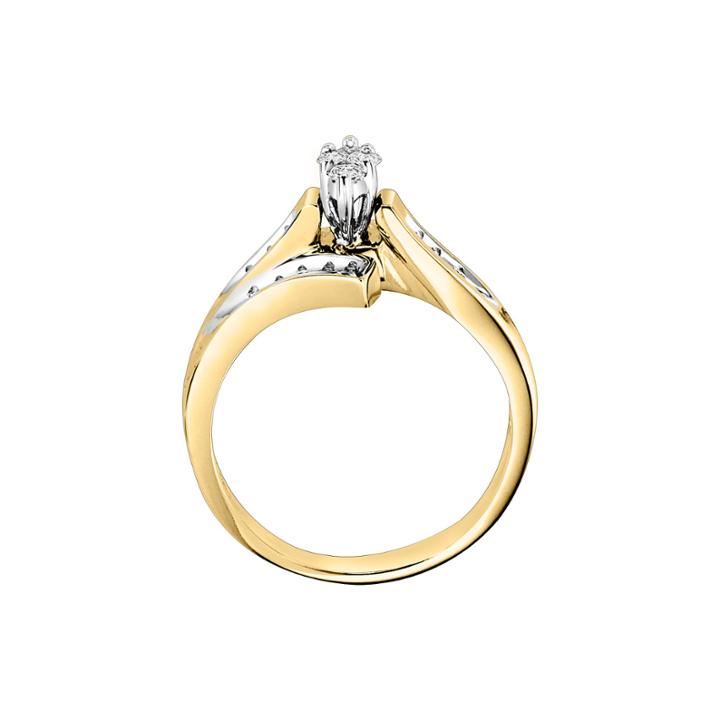 Womens 1/4 Ct. T.w. Genuine Round White Diamond 10k Gold Bypass Ring
