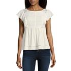 Rewind Sleeveless Crew Neck T-shirt-womens Juniors