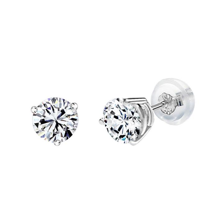 Swarovski 7/8 Ct. T.w. White Zirconia 4.5mm Round Stud Earrings
