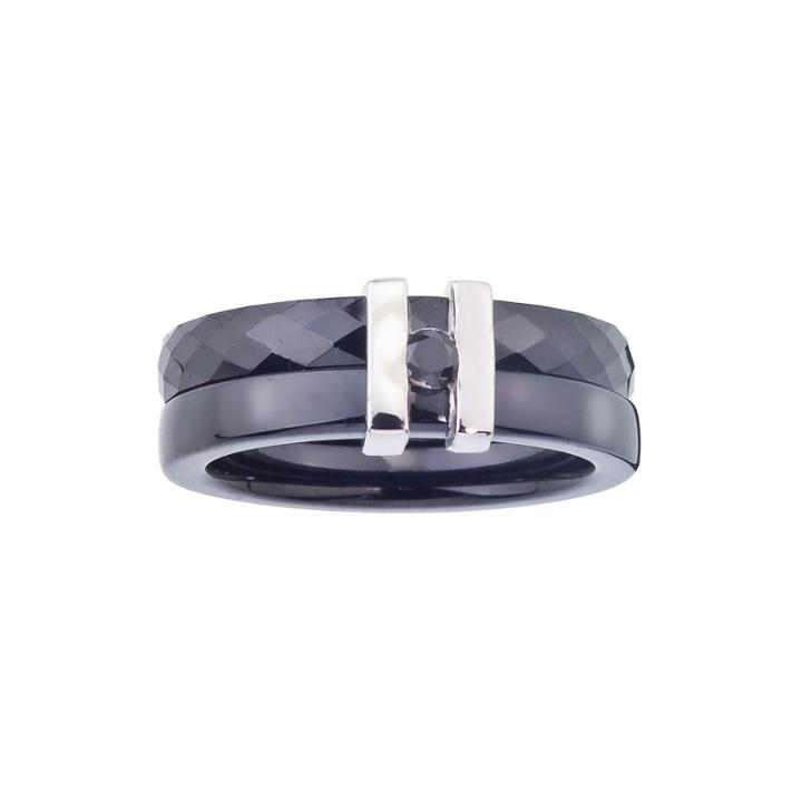 1/10 Ct. T.w. Color-enhanced Black Diamond Double-bar Band