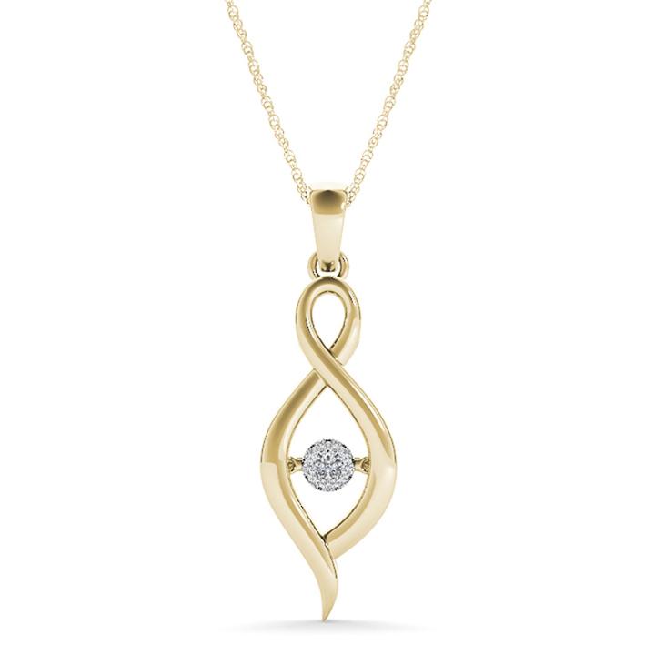 Love In Motion&trade; Diamond-accent 10k Yellow Gold Loop Pendant Necklace