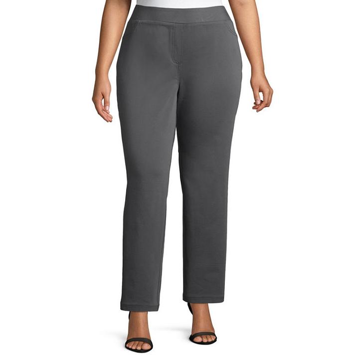 Liz Claiborne Comfort Fit Pull On Pant - Plus