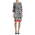 Ronni Nicole 3/4 Sleeve Geometric Shift Dress