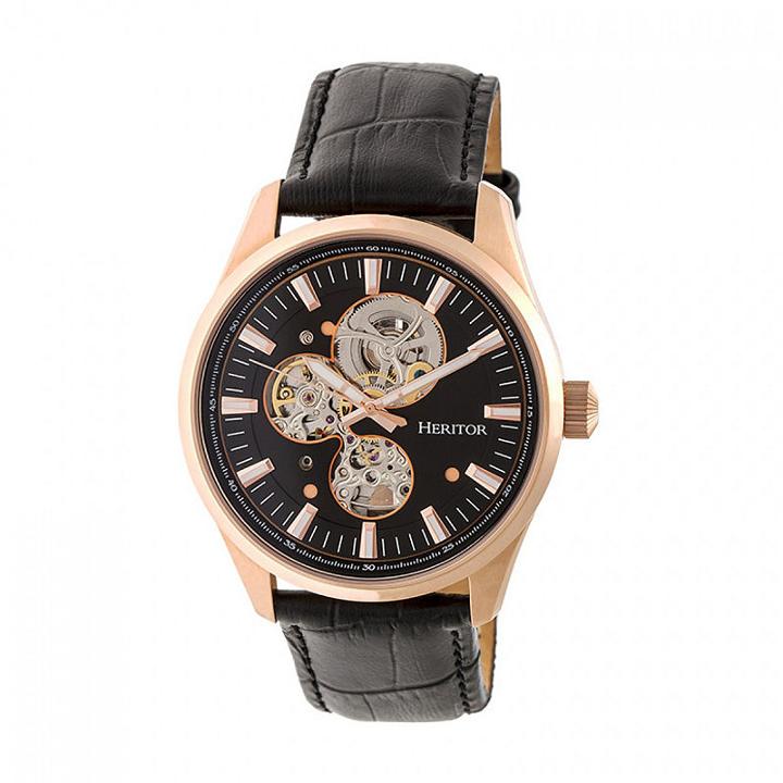 Heritor Unisex Black Strap Watch-herhr6506