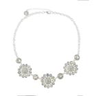 Liz Claiborne Womens White Flower Collar Necklace