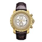 Jbw 18k Gold-plated Stainless-steel Titus Mens Brown Strap Watch-j6347l-a