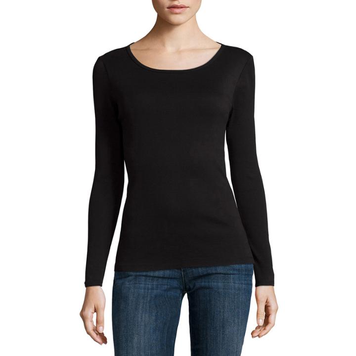 Liz Claiborne Long-sleeve Cotton Tee
