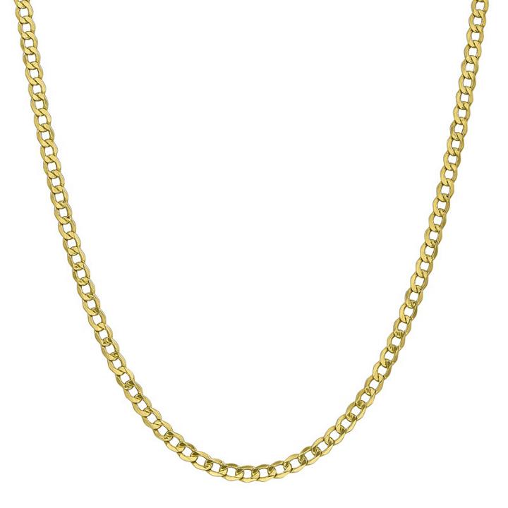 10k Gold Semisolid Curb 16 Inch Chain Necklace