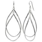 Silver Reflections Silver Plated Double Oval Pure Silver Over Brass Oval Drop Earrings