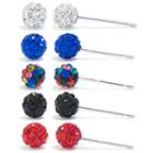 Sparkle Allure Crystal Silver Over Brass Earring Sets