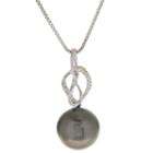 Womens Diamond Accent Black Pearl 14k Gold Pendant Necklace