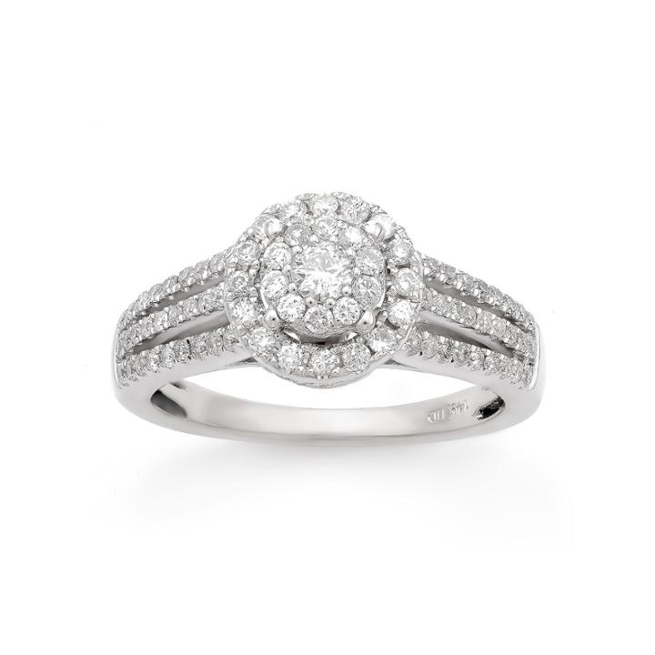 Limited Quantites Womens 3/4 Ct. T.w. Genuine Round White Diamond 14k Gold Engagement Ring