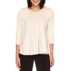 Sag Harbor Artful Animal 3/4-sleeve Faux-suede Double Layer Top
