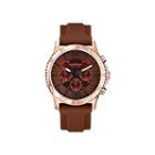Caravelle New York Mens Brown Dial Brown Silicone Strap Watch 44a102