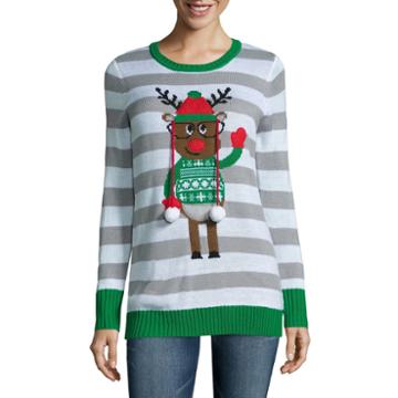 Tiara Reindeer Crew Neck Sweater