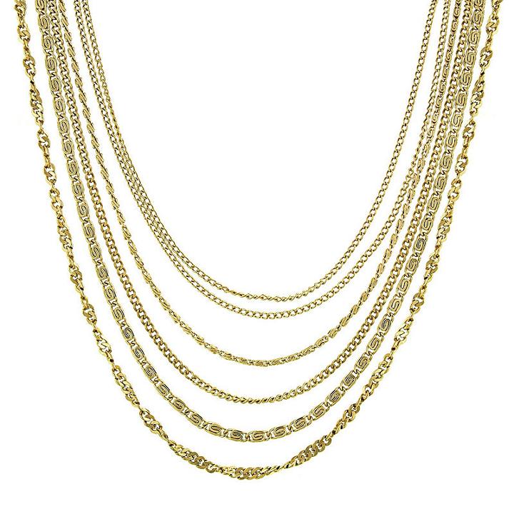 1928 Gold-tone Multi-row Layered Necklace