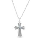 Diamonart Womens 1 Ct. T.w. Lab Created White Cubic Zirconia Cross Pendant Necklace