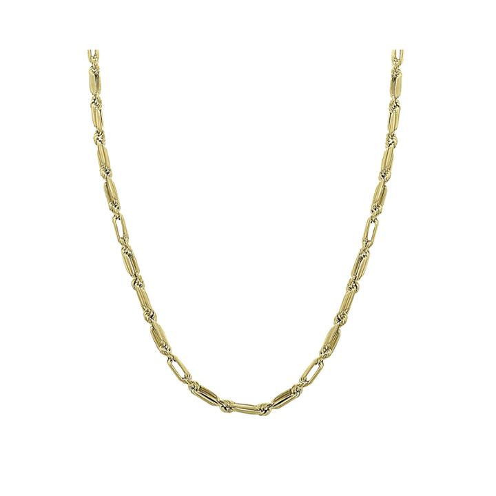 14k Yellow Gold 18 Baguette Supreme Hollow Chain Necklace