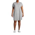 Xersion Short Sleeve Shirt Dress-plus