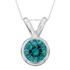 1/2 Ct. T.w. Color-enhanced Blue Diamond Solitaire Pendant Necklace