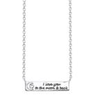 Footnotes Sterling Silver Love You To The Moon Bar Pendant Necklace