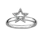 Personally Stackable 1/10 Ct. T.w. Diamond Sterling Silver Star Ring