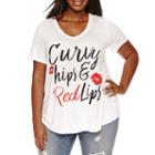 Boutique + Short Sleeve Graphic V Neck T-shirt-plus