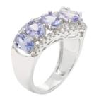 Womens Tanzanite Purple Sterling Silver Side Stone Ring