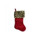 20 Diva Safari Red Velveteen Leopard Cuffed Christmas Stocking