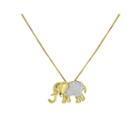 1/10 Ct. T.w. Diamond 14k Yellow Gold Over Sterling Silver Elephant Pendant Necklace