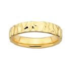 Personally Stackable 18k Yellow Gold Over Sterling Silver 3.5mm Hammered Ring