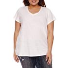 Boutique + Short Sleeve V Neck T-shirt-plus
