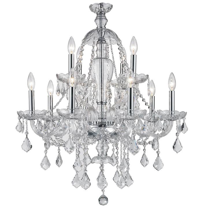 Provence Collection 12 2-tier Light Chrome Finishand Clear Crystal Chandelier
