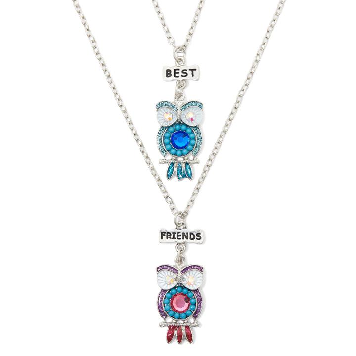 Carole Crystal Best Friend Owl Necklace 2-pc. Set