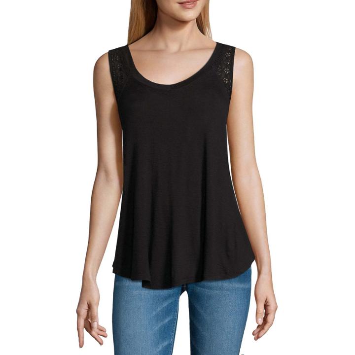 I Jeans By Buffalo Lace Insert Tank