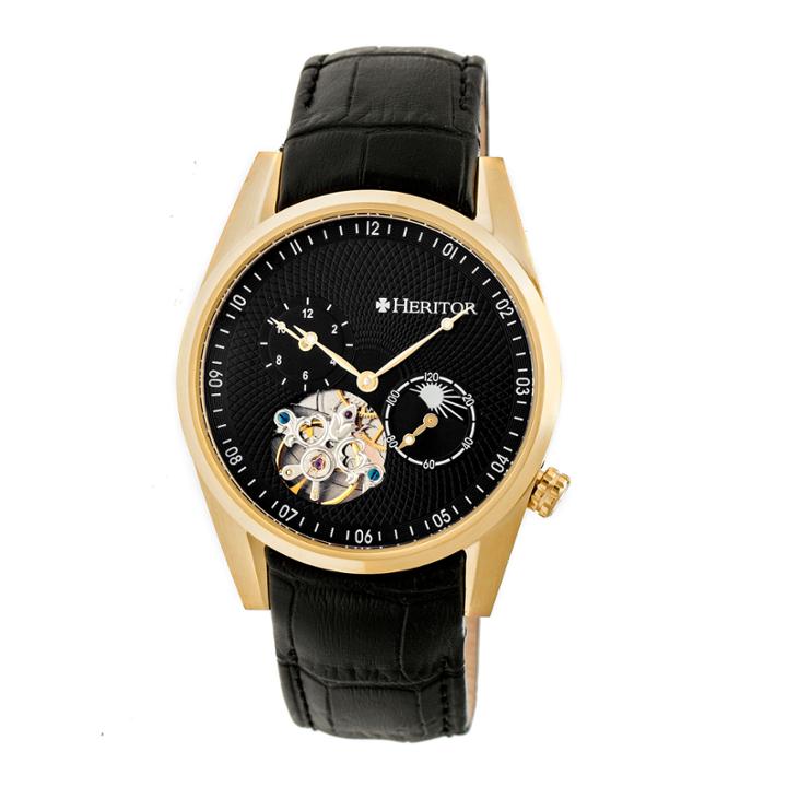 Heritor Alexander Mens Black Strap Watch-herhr4904