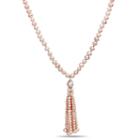 Pink Pearl Sterling Silver Beaded Necklace