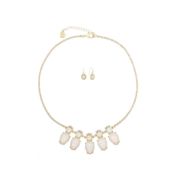 Monet Jewelry Womens 2-pc. Clear Goldtone Frontal Necklace Set