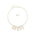 Monet Jewelry Womens 2-pc. Clear Goldtone Frontal Necklace Set