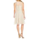 J Taylor Sleeveless Embroidered Tonal Fit & Flare Dress