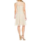 J Taylor Sleeveless Embroidered Tonal Fit & Flare Dress