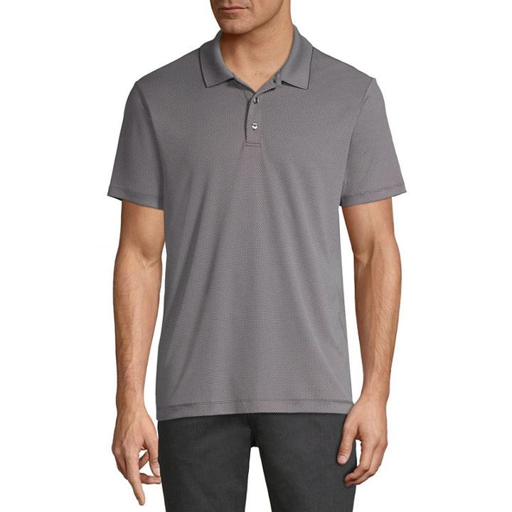 Axist Short Sleeve Jacquard Woven Polo Shirt