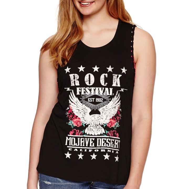 Arizona Solid Muscle Tank Top - Juniors Plus