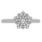 Womens 1/4 Ct. T.w. Diamond White 14k White Gold Cluster Ring
