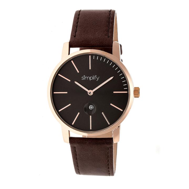 Simplify The 4700 Unisex Brown Strap Watch-sim4705